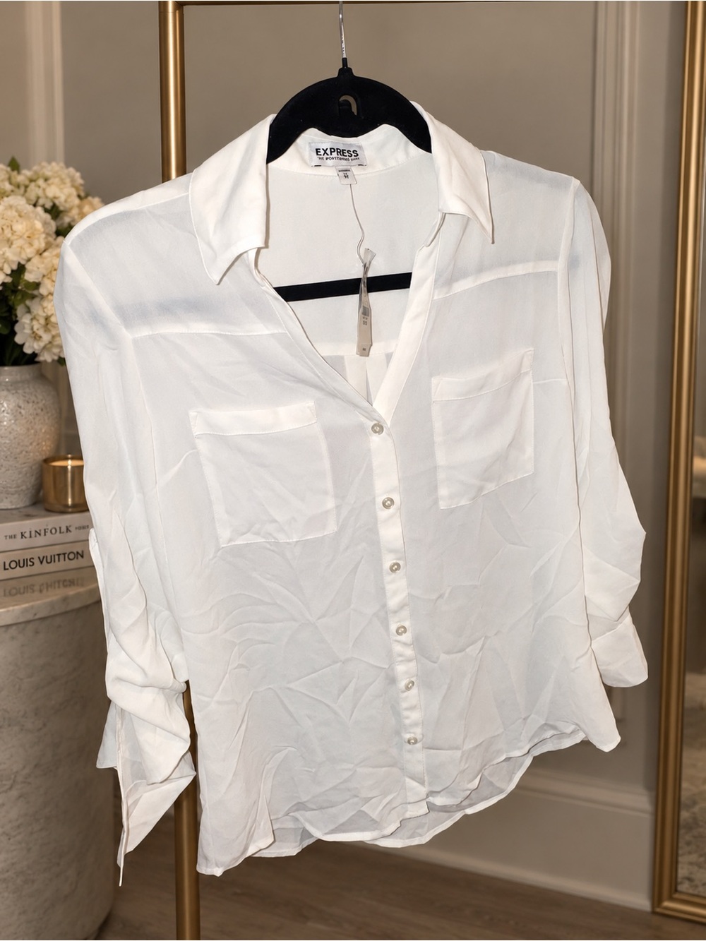 Express The Portofino Shirt Button Down White XS NWT